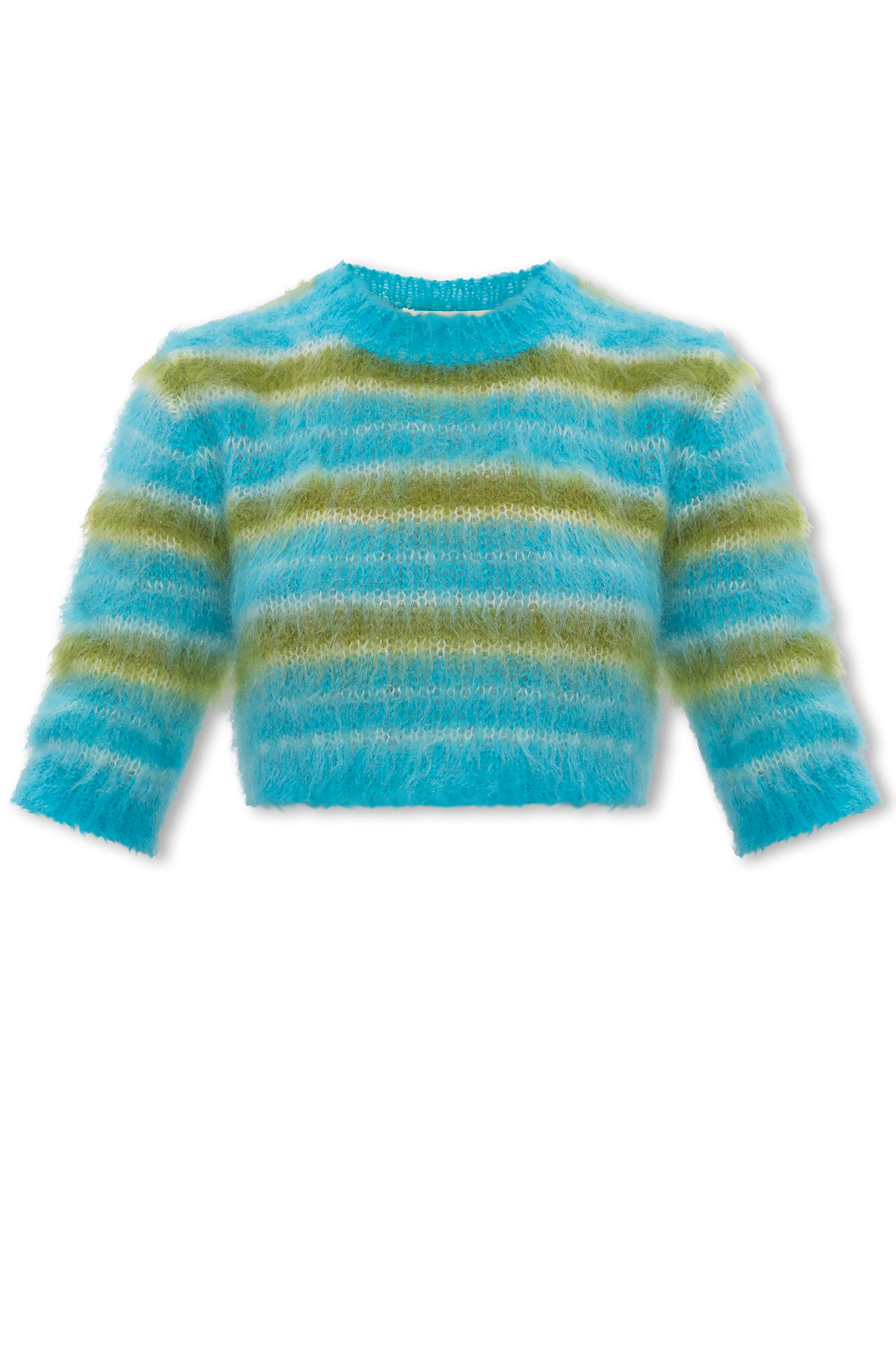 Striped hot sale fuzzy sweater